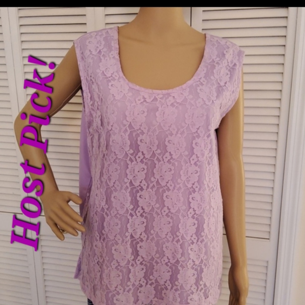 Sleeveless Lace Front Top